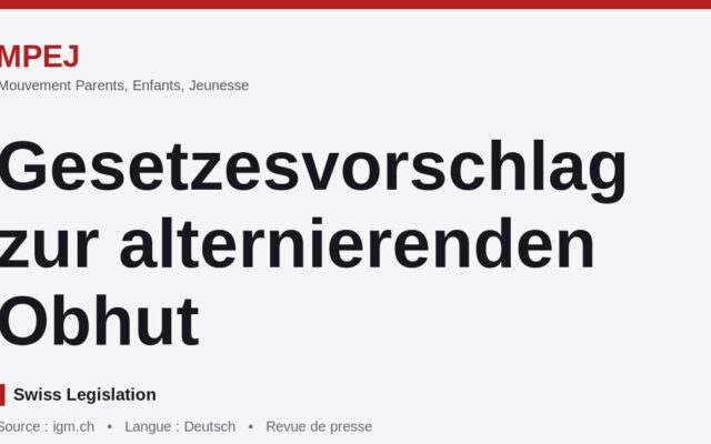 Gesetzesvorschlag zur alternierenden Obhut