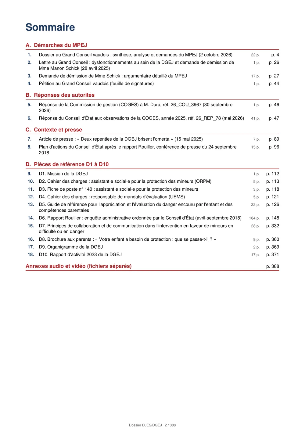 Dossier complet DJES/DGEJ · MPEJ, octobre 2026, Page 2